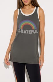 Spiritual Gangster Rainbow Heart Graphic Boyfriend Tank