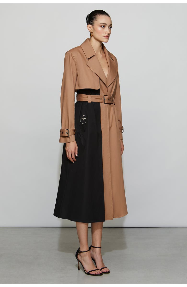 Et Ochs Ryder Trench Coat, Alternate, color, Camel/Black