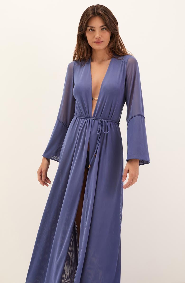 ViX Paula Hermanny Lysa Long Sleeve Cover-Up, Alternate, color, Blue