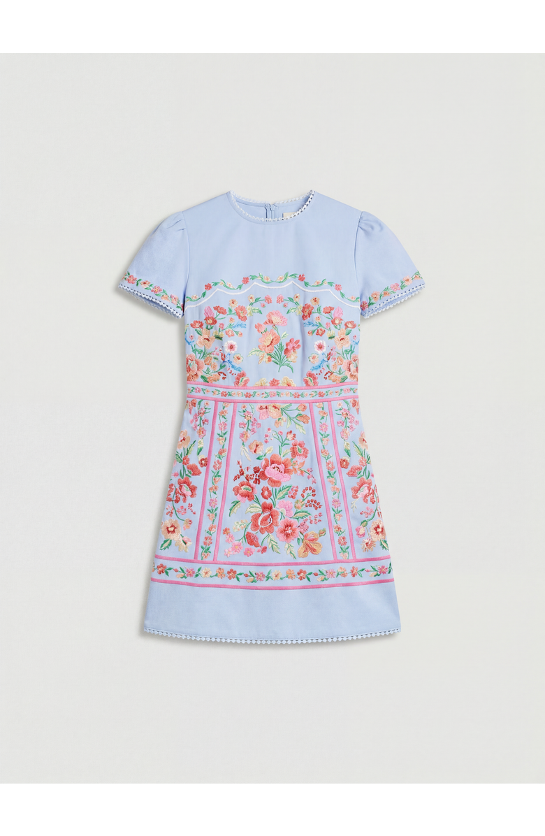 Coast Placement Print Short Sleeve Mini Dress, Alternate, color, Blue