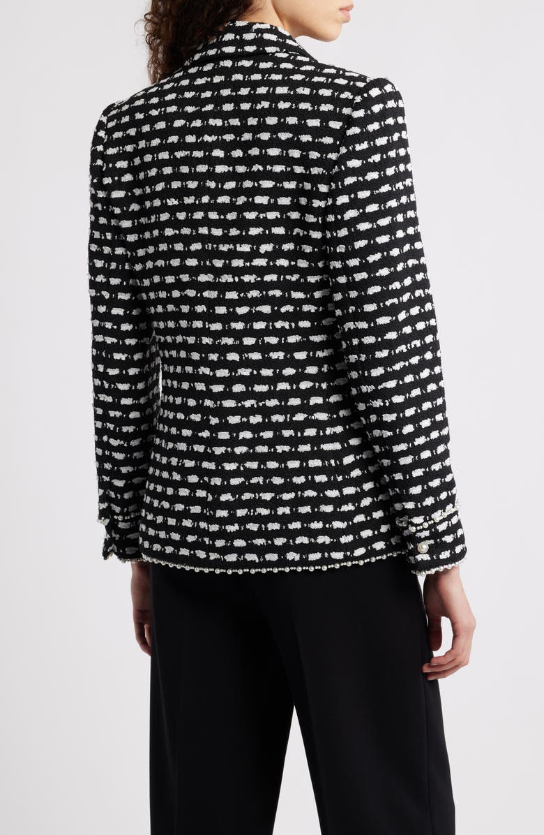 Elie Tahari The Selma Tweed Jacket, Alternate, color, Black And White Tweed