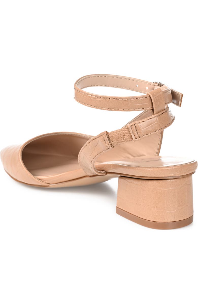 Journee Collection Keefa Croc Embossed Pointed Toe Pump, Alternate, color, Mocha