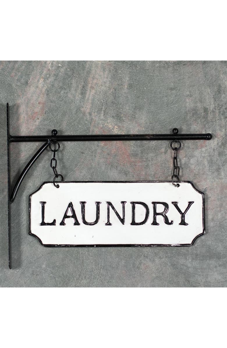 Foreside Home and Garden Foreside FWAD03983 Laundry Hanging Sign, Alternate, color, White