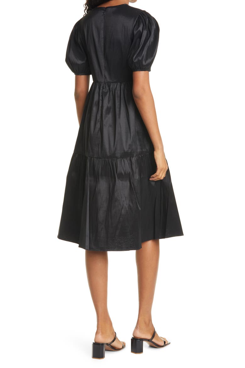 Mitchell Tiered Dress, Alternate, color, BLACK