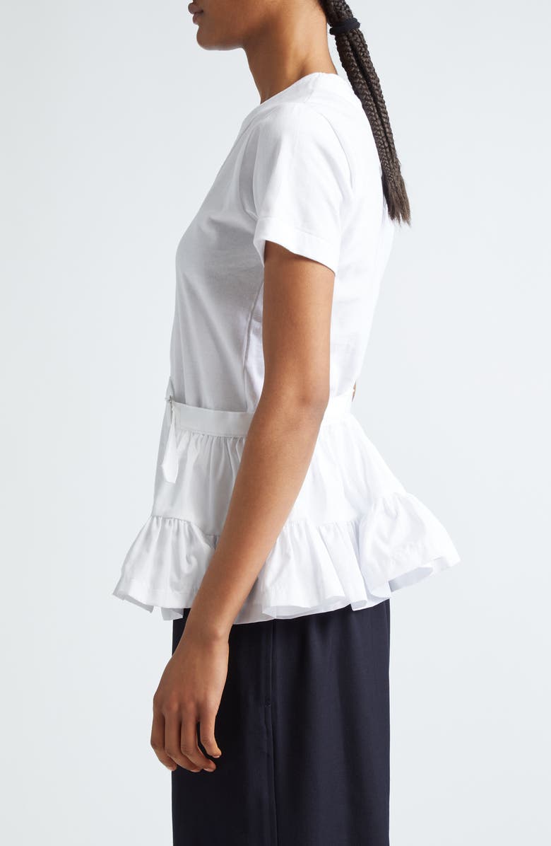 Comme des Garçons Girl Belted Peplum V-Neck T-Shirt, Alternate, color,