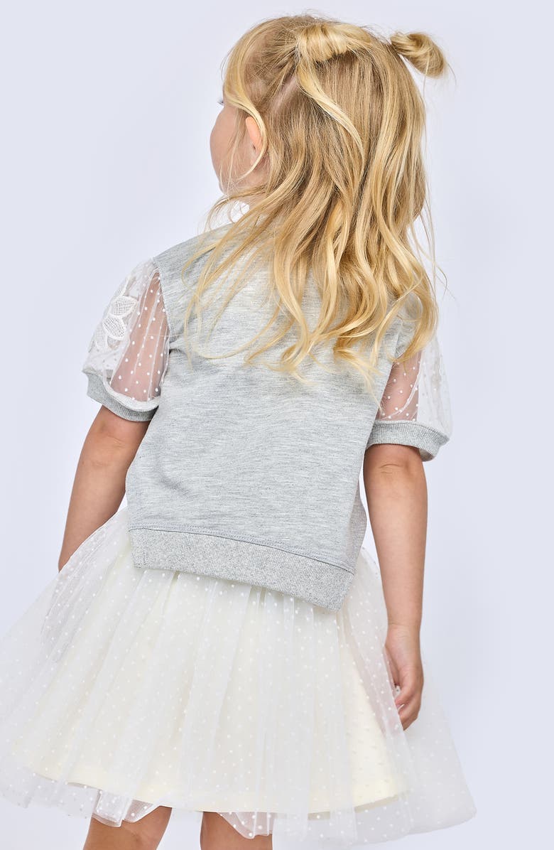 Baby Sara Kids' Twofer Mesh Dress, Alternate, color, Gray Multi