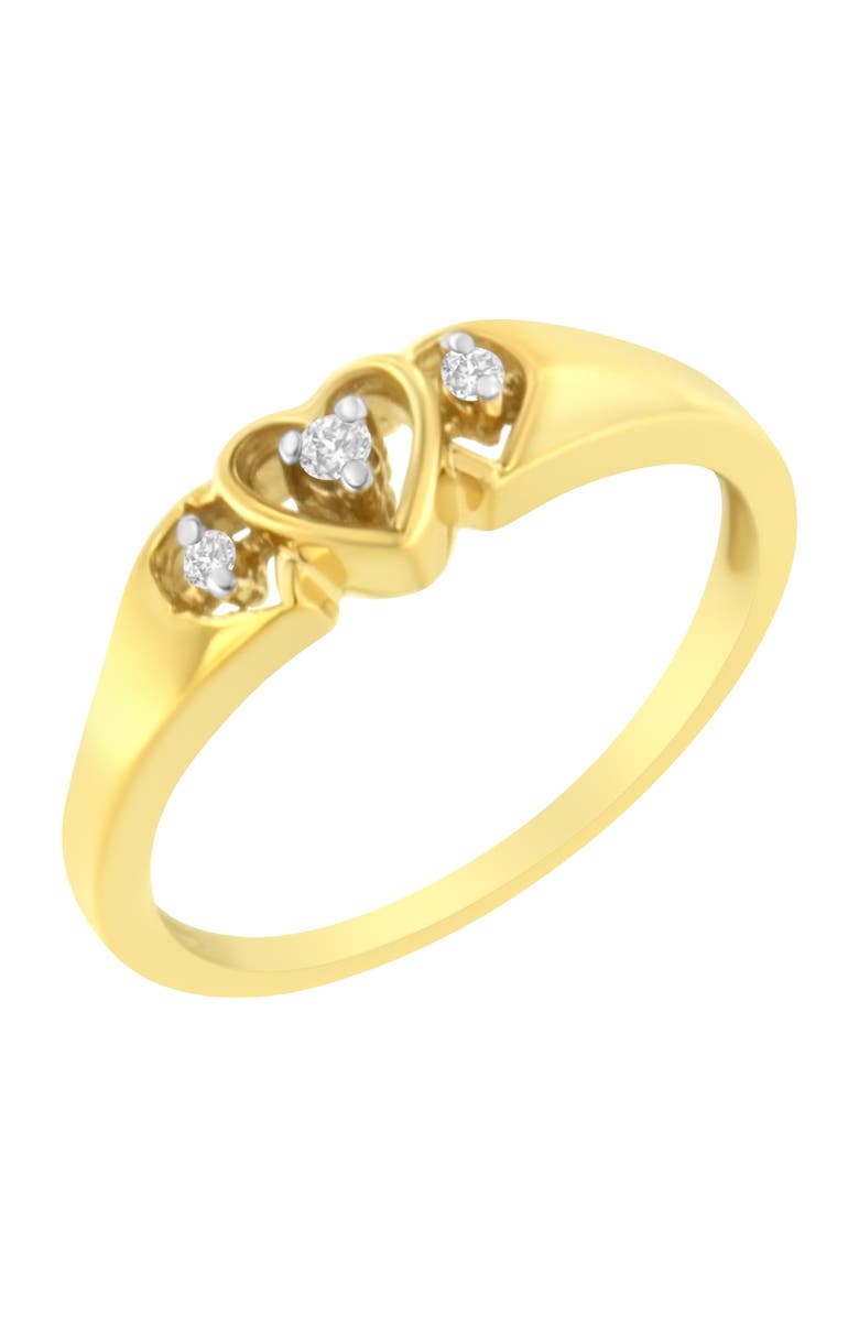 Haus of Brilliance 10KT Yellow Gold 1/20 cttw Diamond Heart Diamond Ring, Alternate, color, Yellow