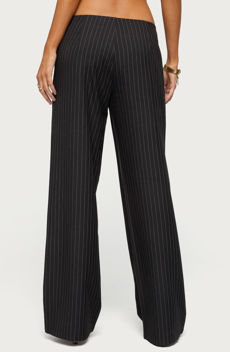 EDIKTED Kerie Pinstripe Wide Leg Pants, Alternate, color, Black