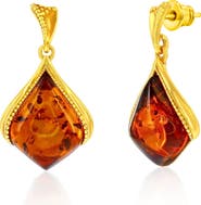 SIMONA Marquise Cut Amber Drop Earrings