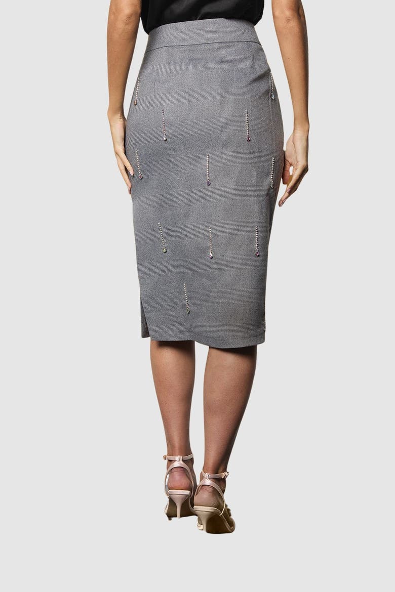 Midi Pencil Skirt With Embellishment, Alternate, color, Grey