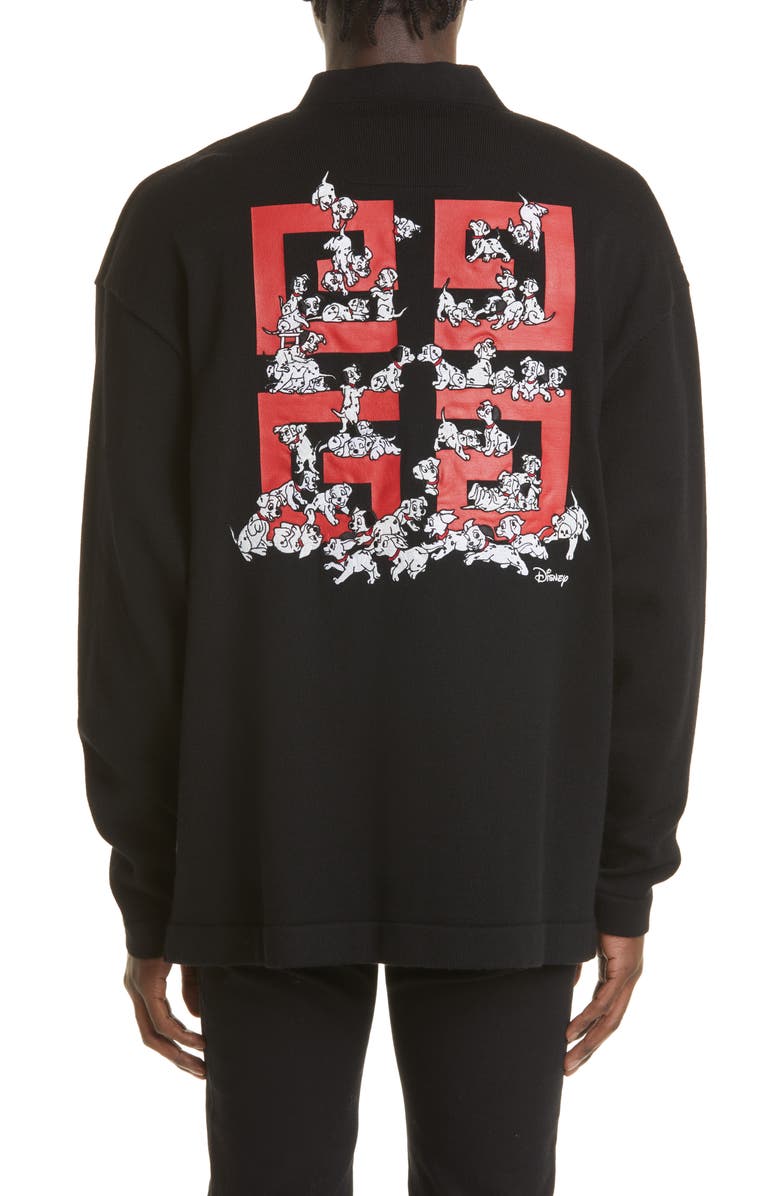 Givenchy Disney x Givenchy '101 Dalmatians' Embroidered 4G Wool Cardigan, Alternate, color,