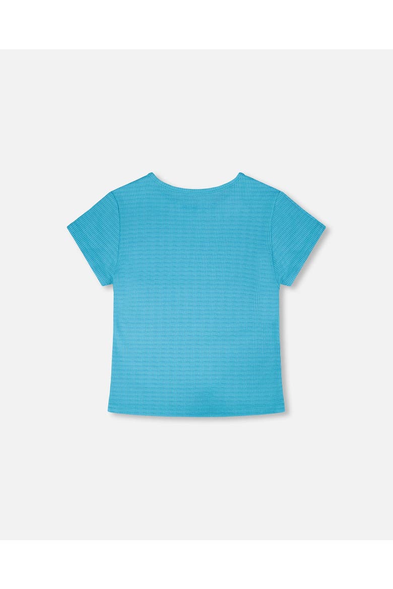 Relaxed Straight Fit Crinkle Jersey Short Sleeve T-Shirt, Alternate, color, Blue