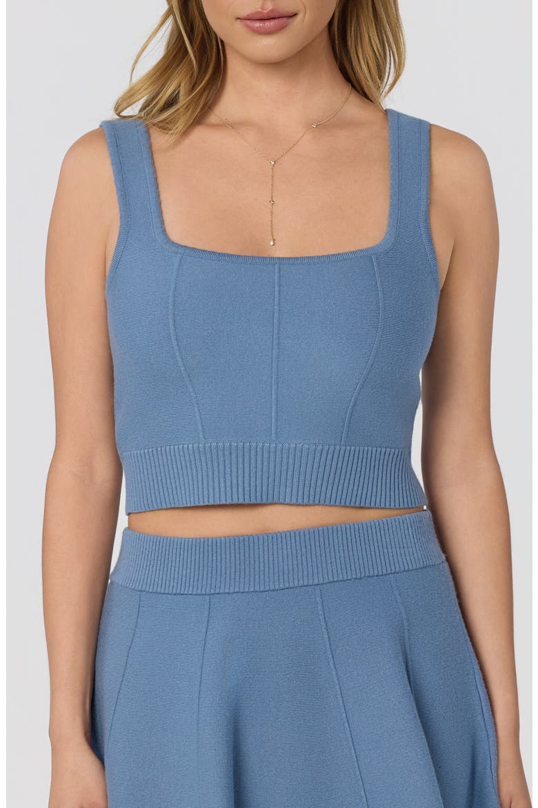 Shaylla Knit Square Neck Crop Top, Main, color, SLATE BLUE