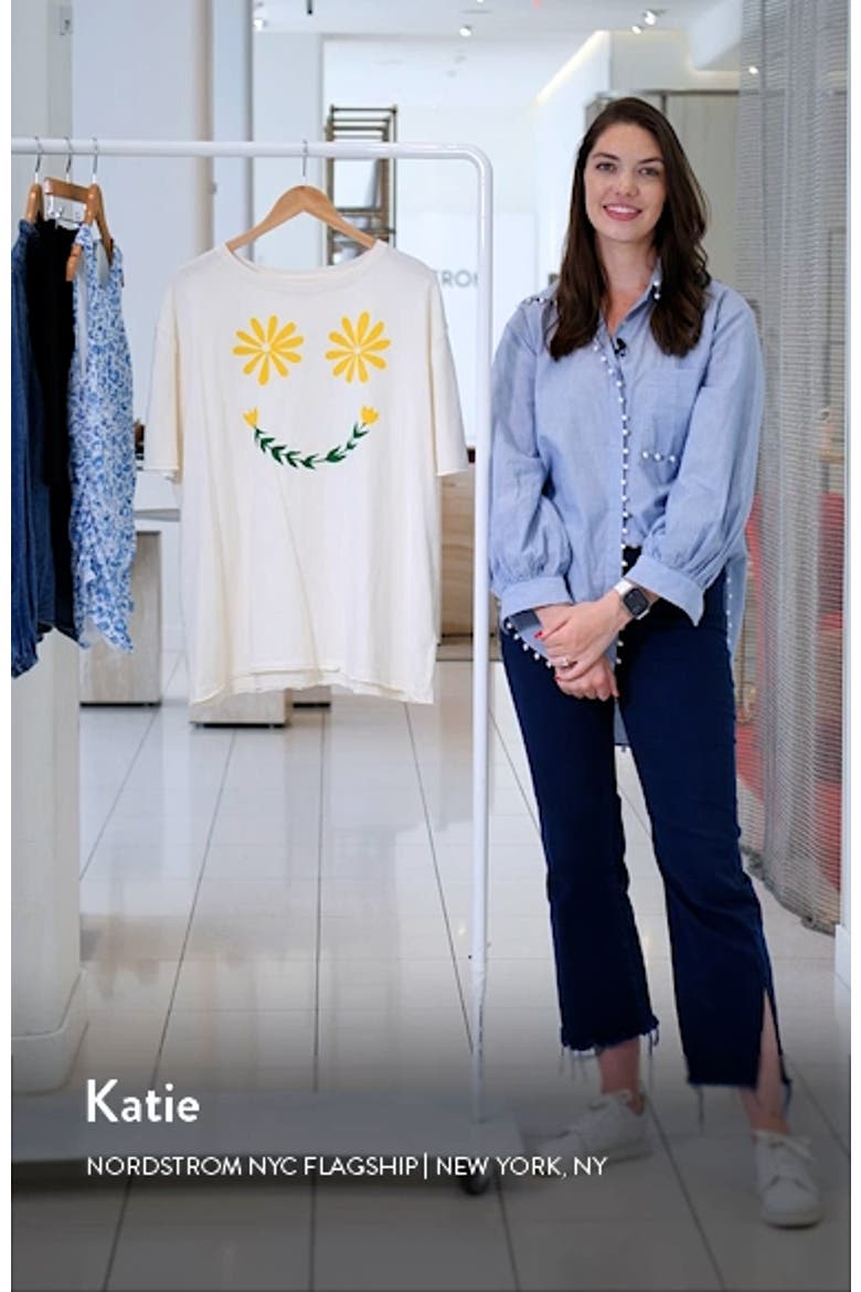 Sunshine Smiles Oversize Cotton Graphic T-Shirt video