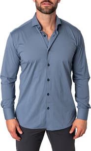 Maceoo Einstein Micropattern Stretch Contemporary Fit Button-Up Shirt