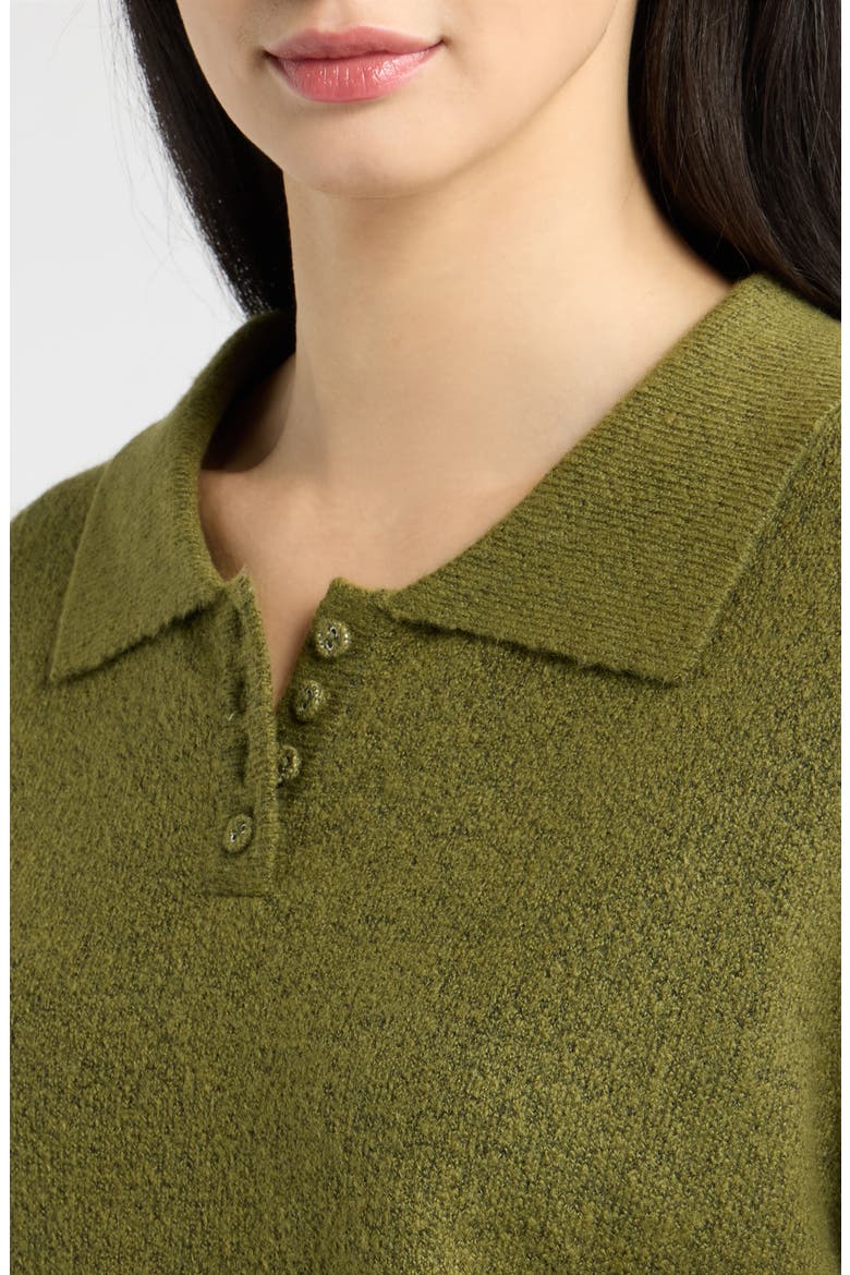 Charlene Tipped Sweater Polo, Alternate, color, OLIVE