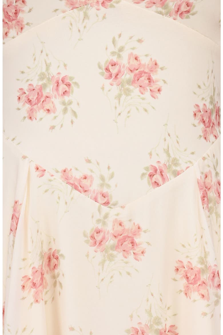 Solada Floral Halter Midi Dress, Alternate, color, IVORY VINTAGE ROSE PRINT