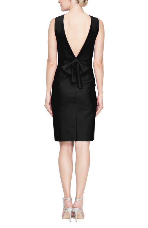 Alex Evenings Bow Back Sleeveless Sheath Dress In Black