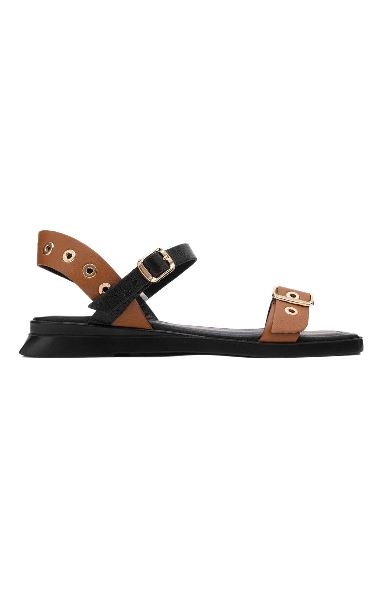 Forever & Always Shoes Mozes Leather Sandal, Alternate, color, Cognac Brown Leather