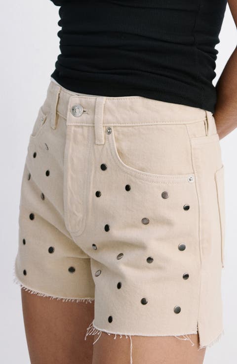 Stud Denim Shorts