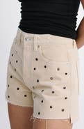 MANGO Stud Denim Shorts