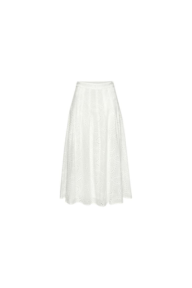 Women's Eyelet Maxi Skirt, Alternate, color, White