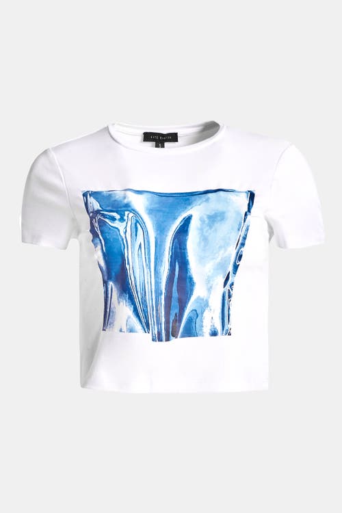 Kate Barton Printed Corset Baby Tee In White