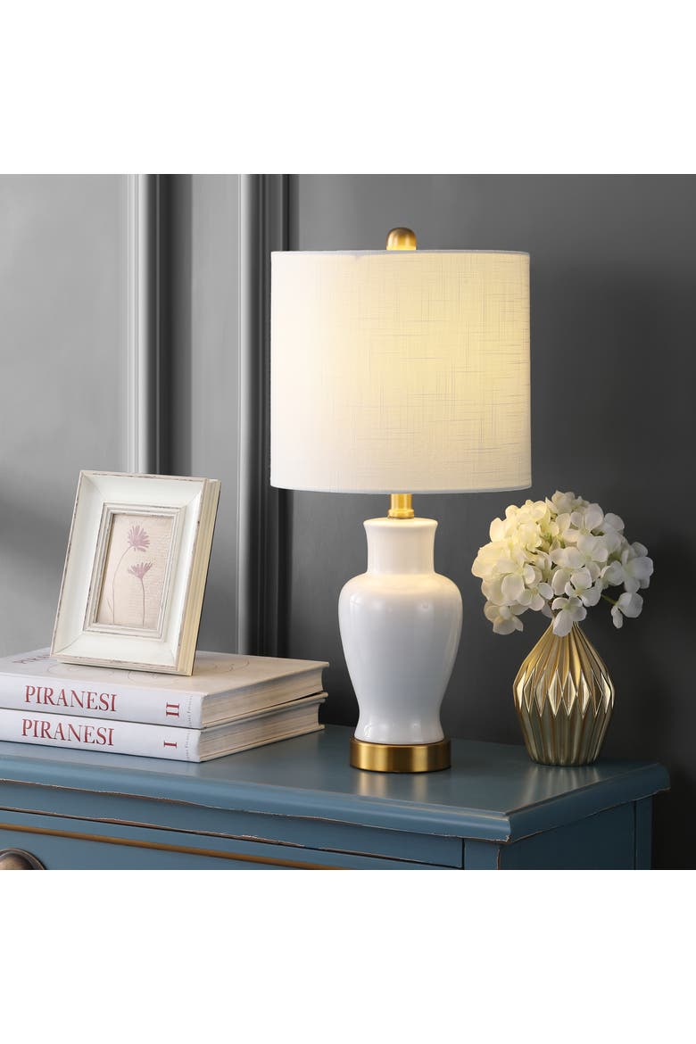 Chi Ceramic/Iron Modern Classic LED Table Lamp, Alternate, color, White