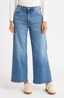High Waist Ankle Wide Leg Jeans