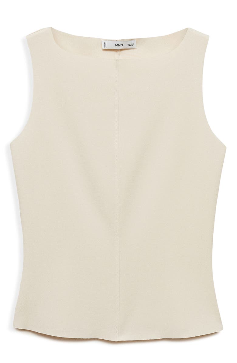 MANGO Boat Neck Knit Top, Alternate, color, Ecru