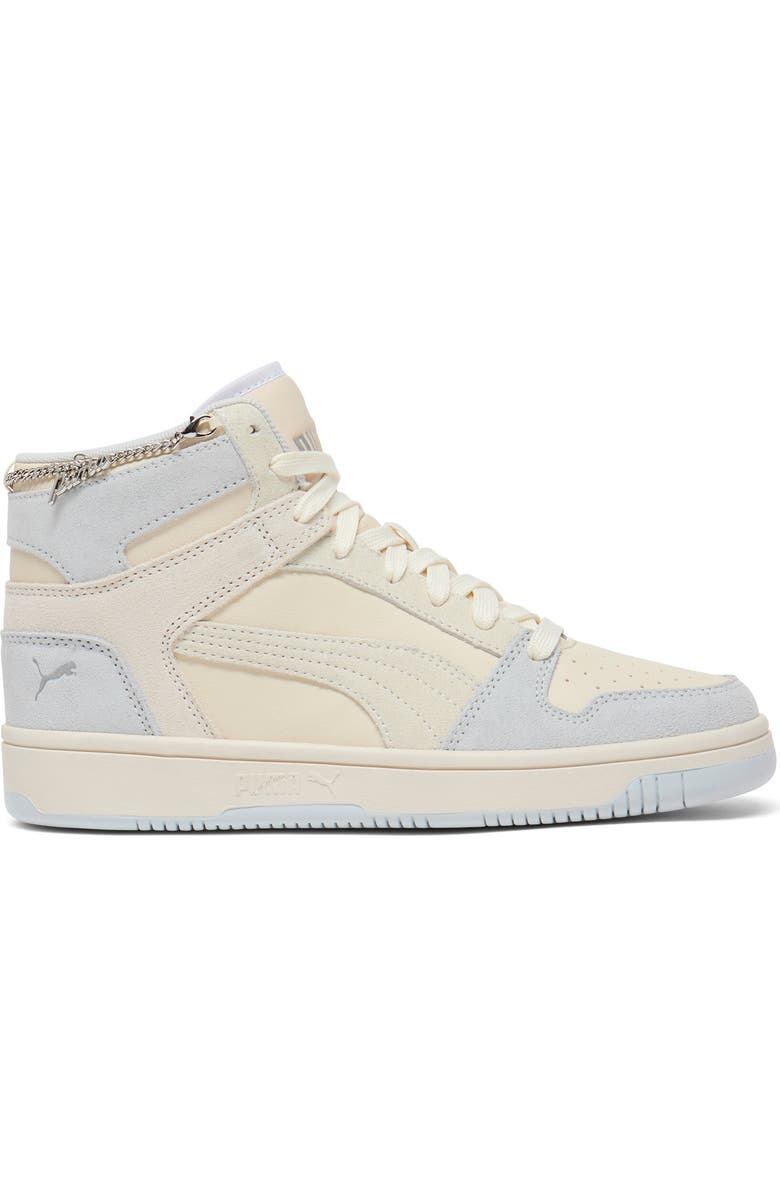 PUMA Rebound Layup Bling High Top Sneaker, Alternate, color, Alpine Snow- Gray-Silver