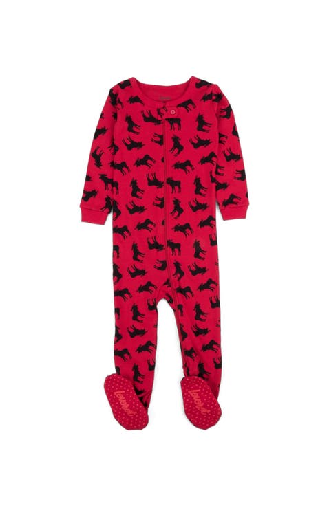 Kids Footed Printed Cotton Matching Family Holiday Pajamas, Argyles & Holiday Prints (Toddler, Little Kid & Big Kid)