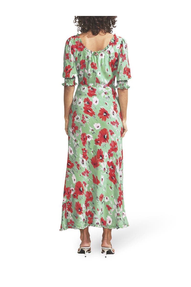 Poppy Print Tie Front Dress, Alternate, color, Red