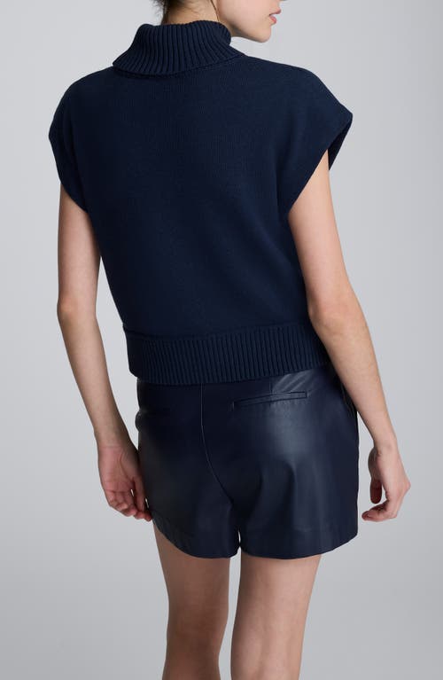 Kenneth Cole Short Sleeve Turtleneck Sweater In Blue