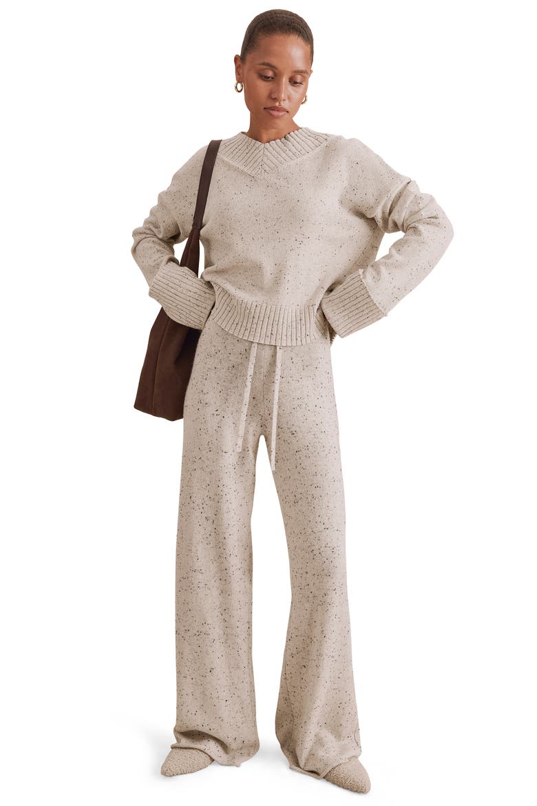 Haven Tie Waist Sweater Pants, Alternate, color, PALE OAK BEIGE HEATHER