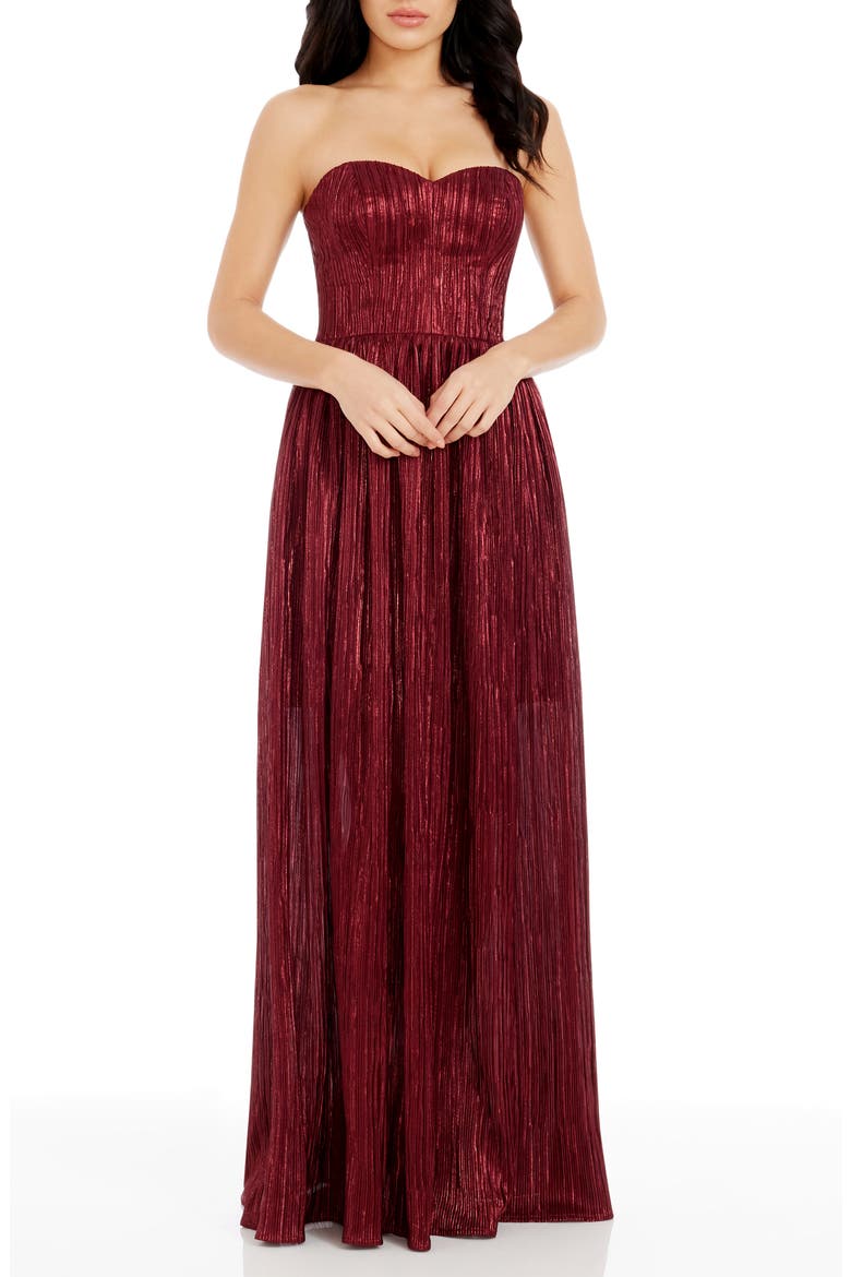 Audrina Strapless Gown, Main, color, PORT