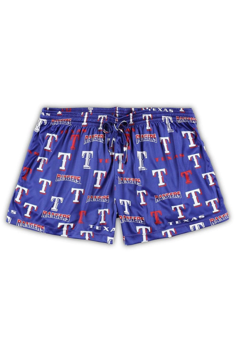 Women's Concepts Sport White/Royal Texas Rangers Plus Size Tank Top & Shorts Sleep Set, Alternate, color, White