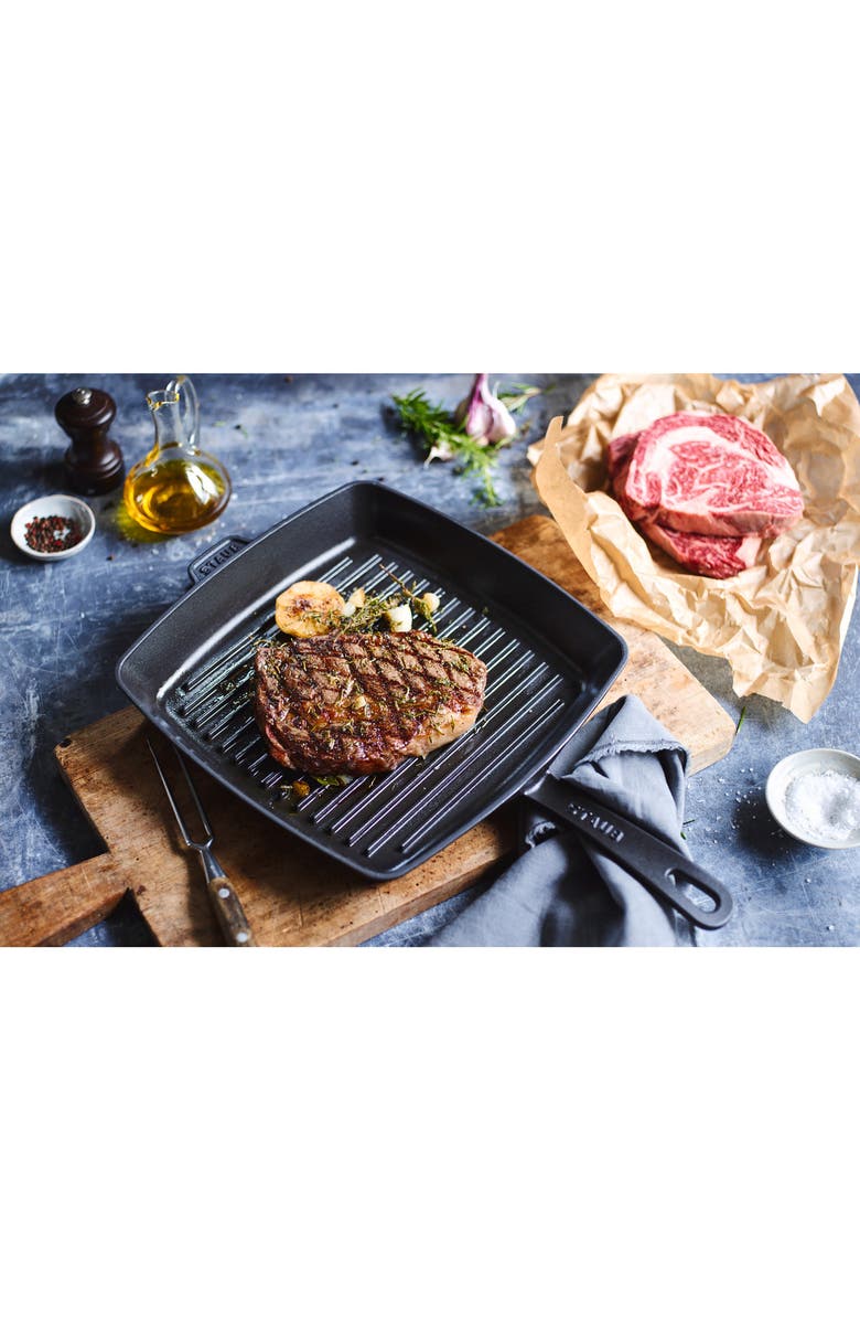 Staub 12-Inch Enameled Cast Iron Square Grill Pan, Alternate, color, 
