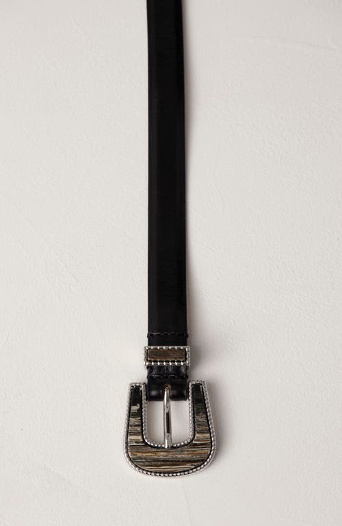 Dehanche Leather Belt In Black/onyx/silver