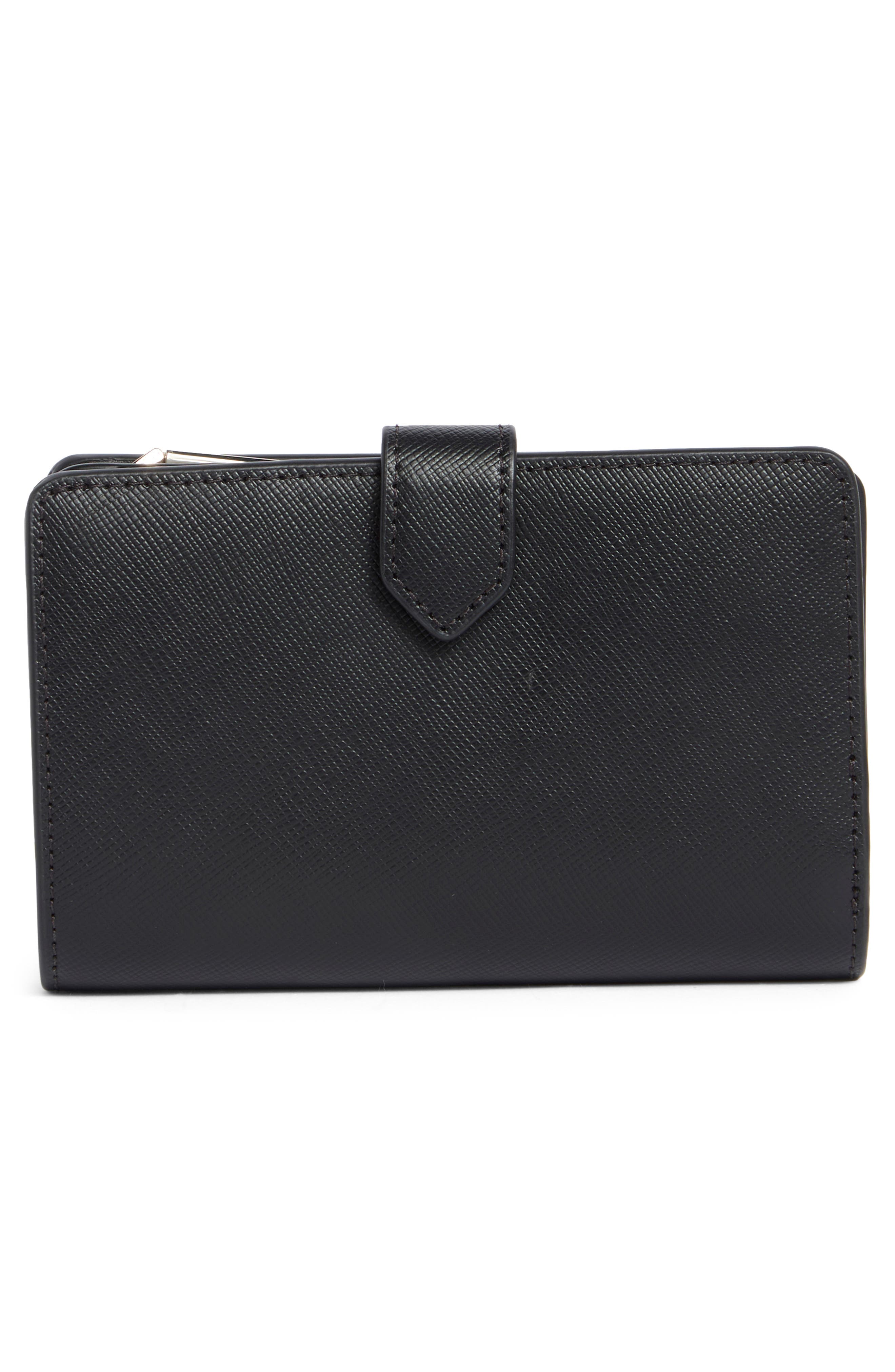 Kate Spade New York staci medium bifold leather wallet, Alternate, color, Black