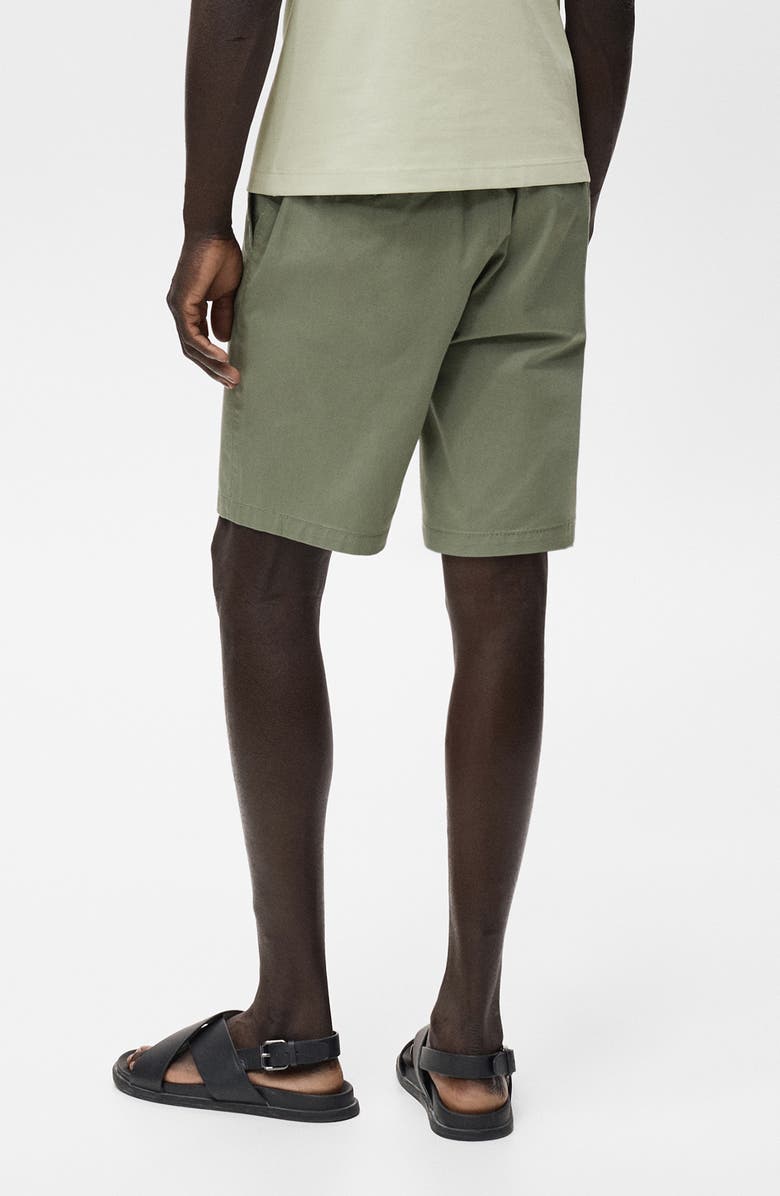 MANGO Flat Front Stretch Cotton Bermuda Shorts, Alternate, color, Green