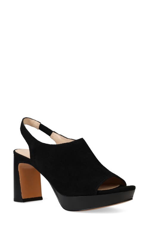 Pelle Moda Dace Slingback Platform Sandal in Black 