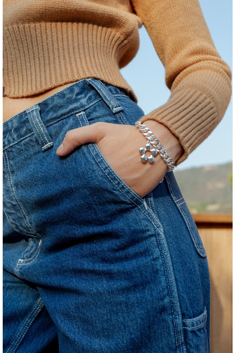 Florette Chain Bracelet, Alternate, color, SILVER