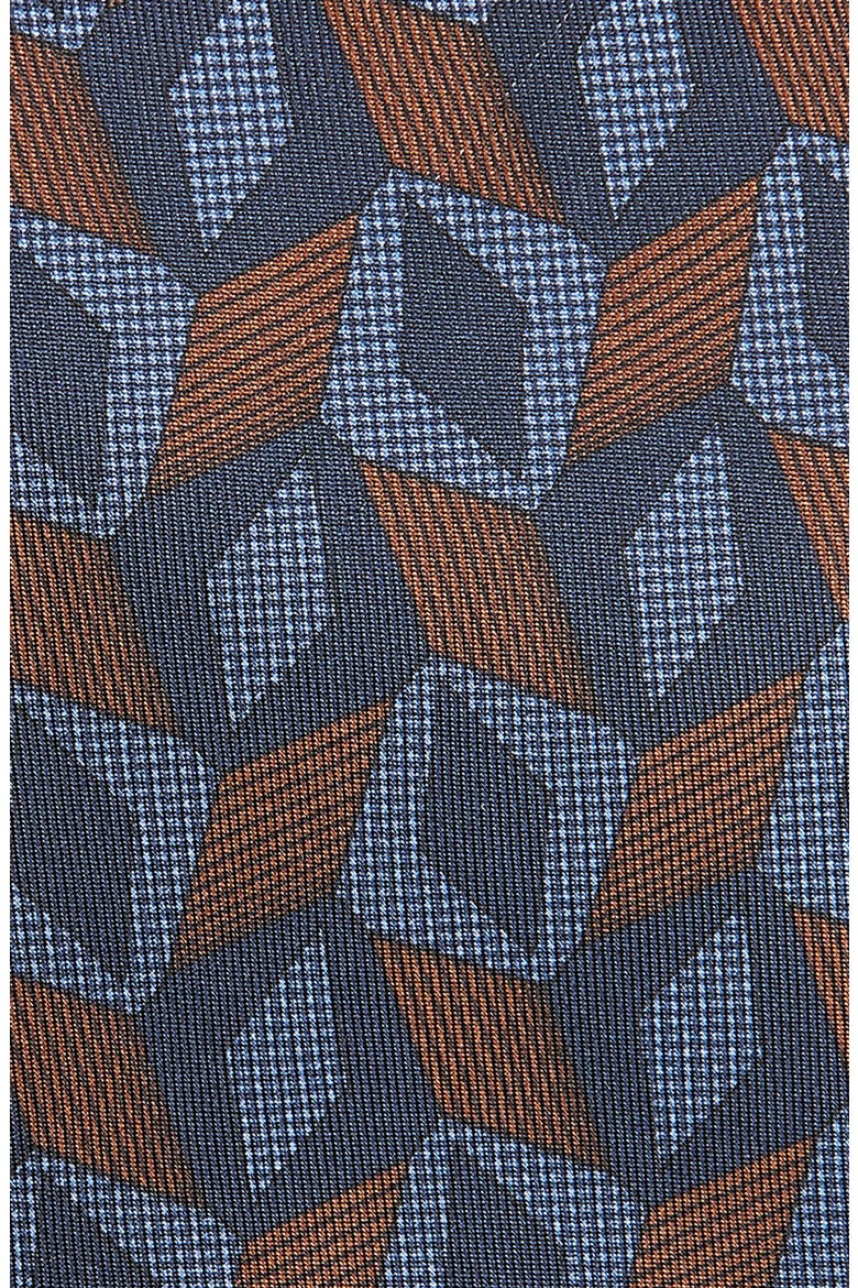 Nielsen Geometric Print Silk Tie, Alternate, color, DENIM