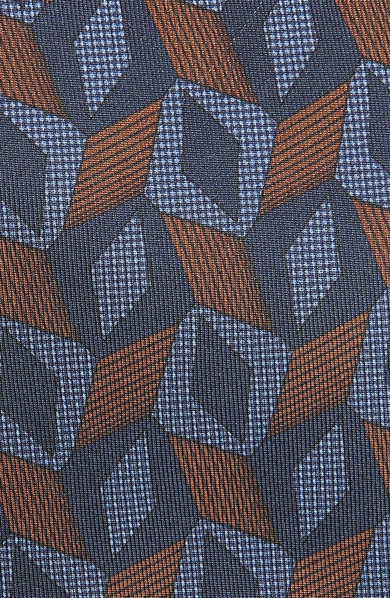 Jack Victor Nielsen Geometric Print Silk Tie, Alternate, color, Denim