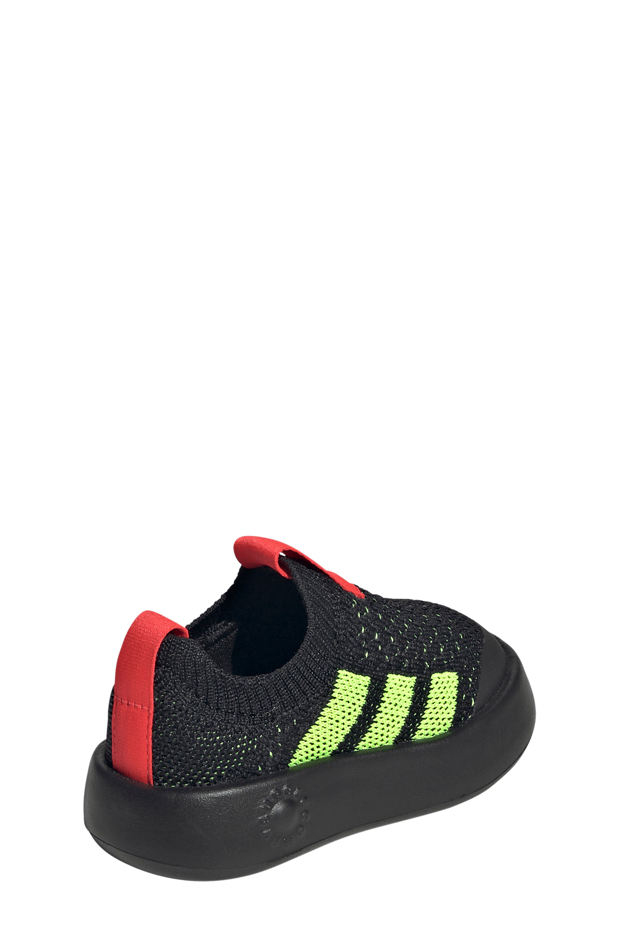 adidas Kids' Bubblecomfy Knit Slip-On Sneaker, Alternate, color, Core Black/ Lemon/ Red