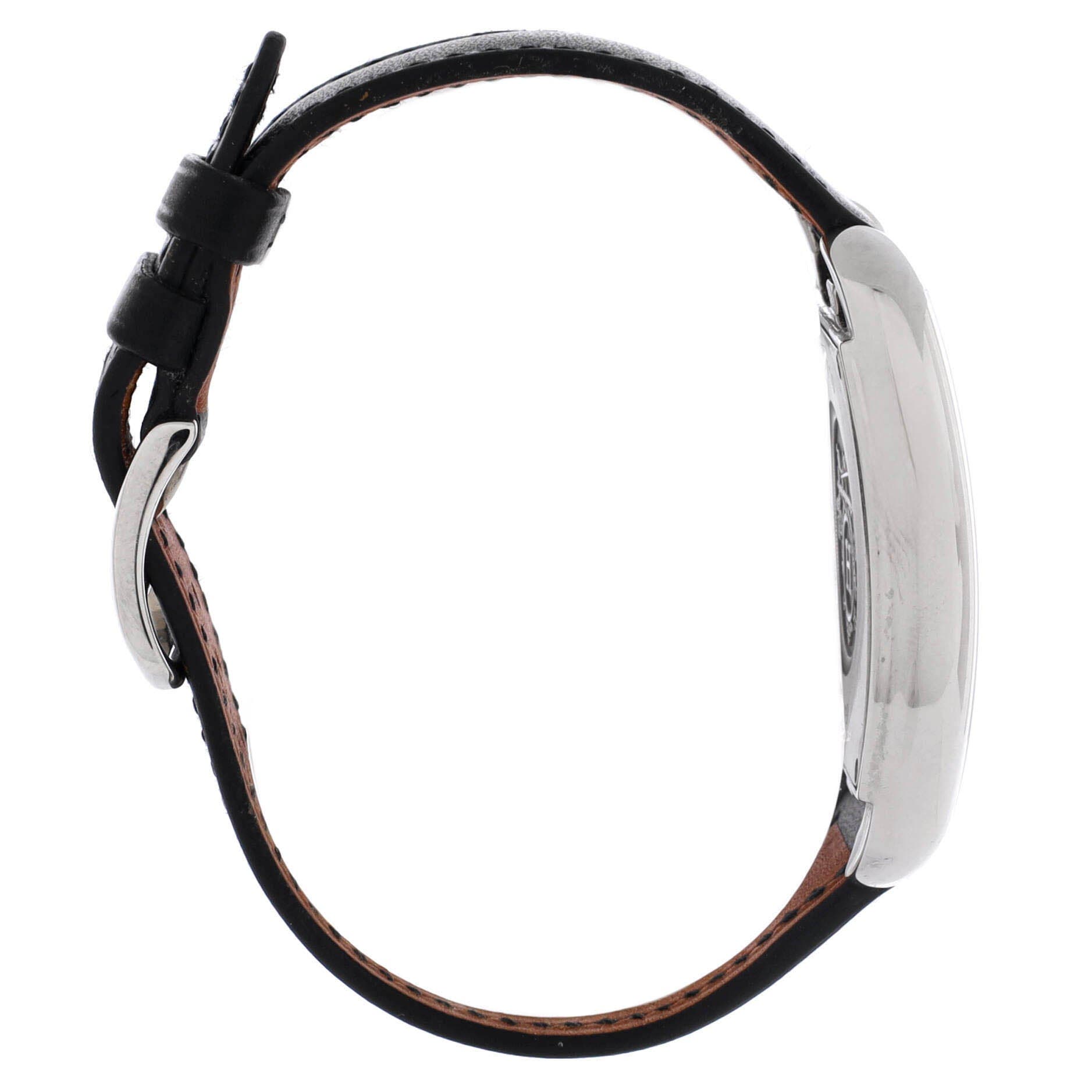 Pre-Owned Hermes Cape Cod Tonneau Quartz Watch Stainless Steel and Leather 33, Alternate, color, Black