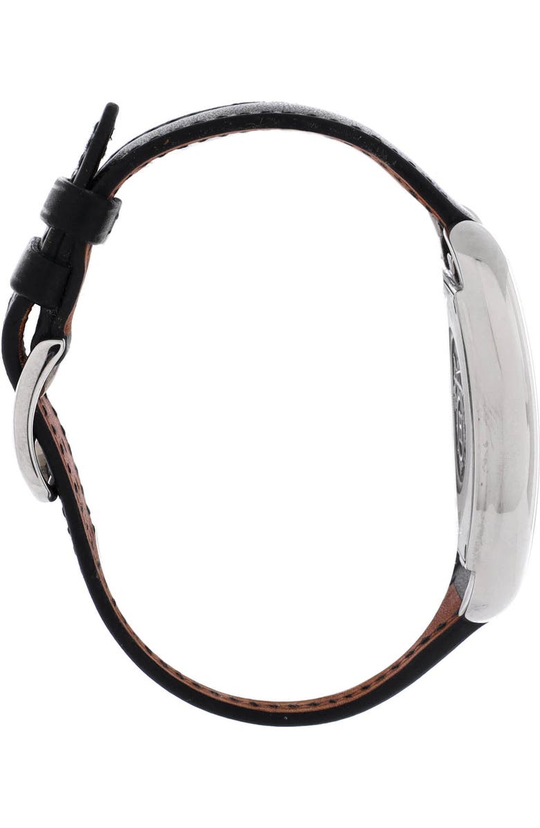 Pre-Owned Hermes Cape Cod Tonneau Quartz Watch Stainless Steel and Leather 33, Alternate, color, Black