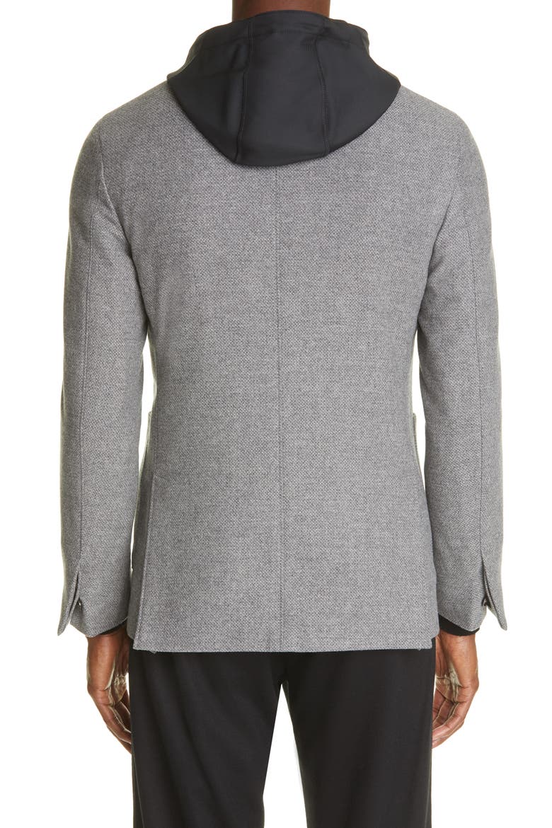 Trofeo Removable Dickey Wool & Cashmere Blazer, Alternate, color, GREY
