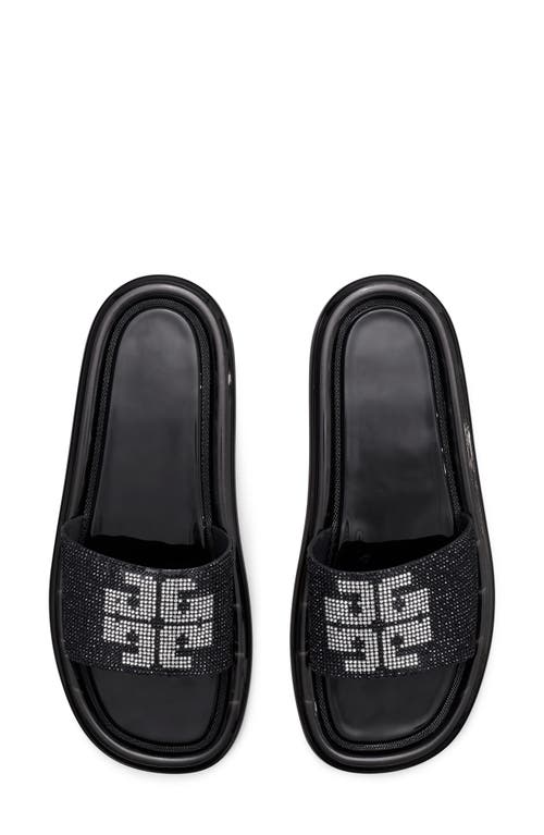 Tory Burch Crystal Bubble Jelly Slide Sandal In Black